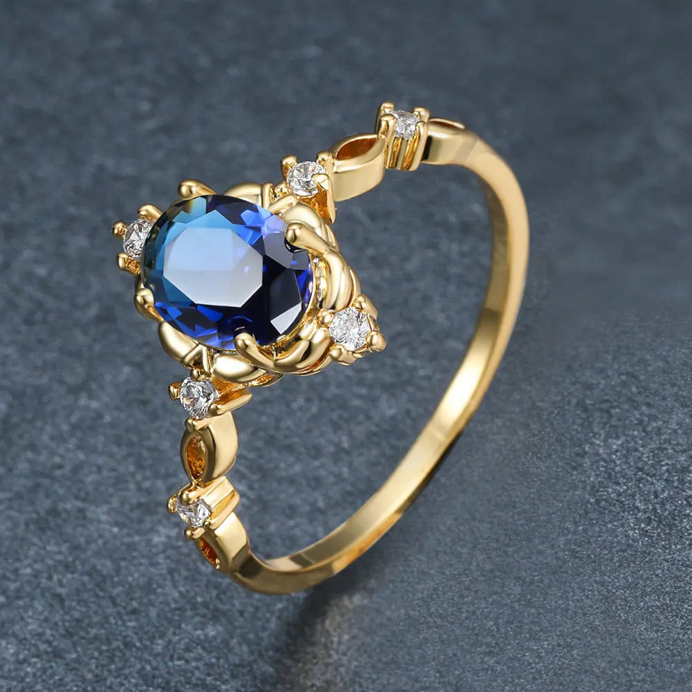 Drop-shaped Inlaid Zircon Alloy Ring