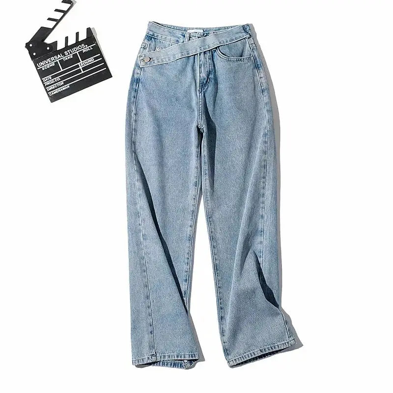 Wide-Legged Straight Jeans