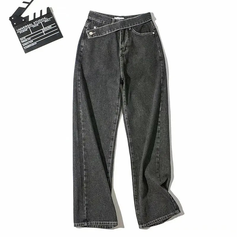 Wide-Legged Straight Jeans