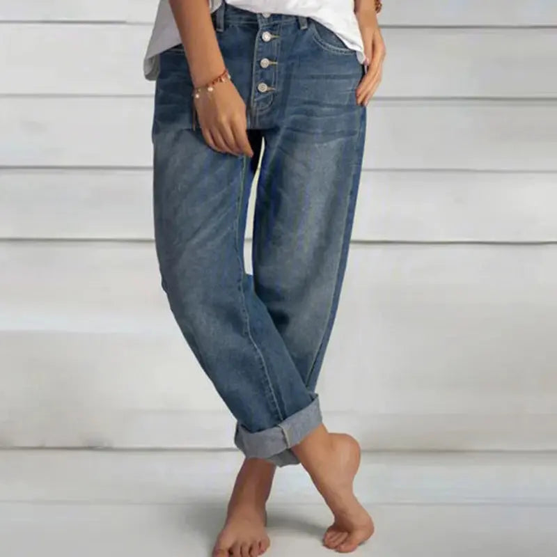 Casual Denim Straight Leg Jeans