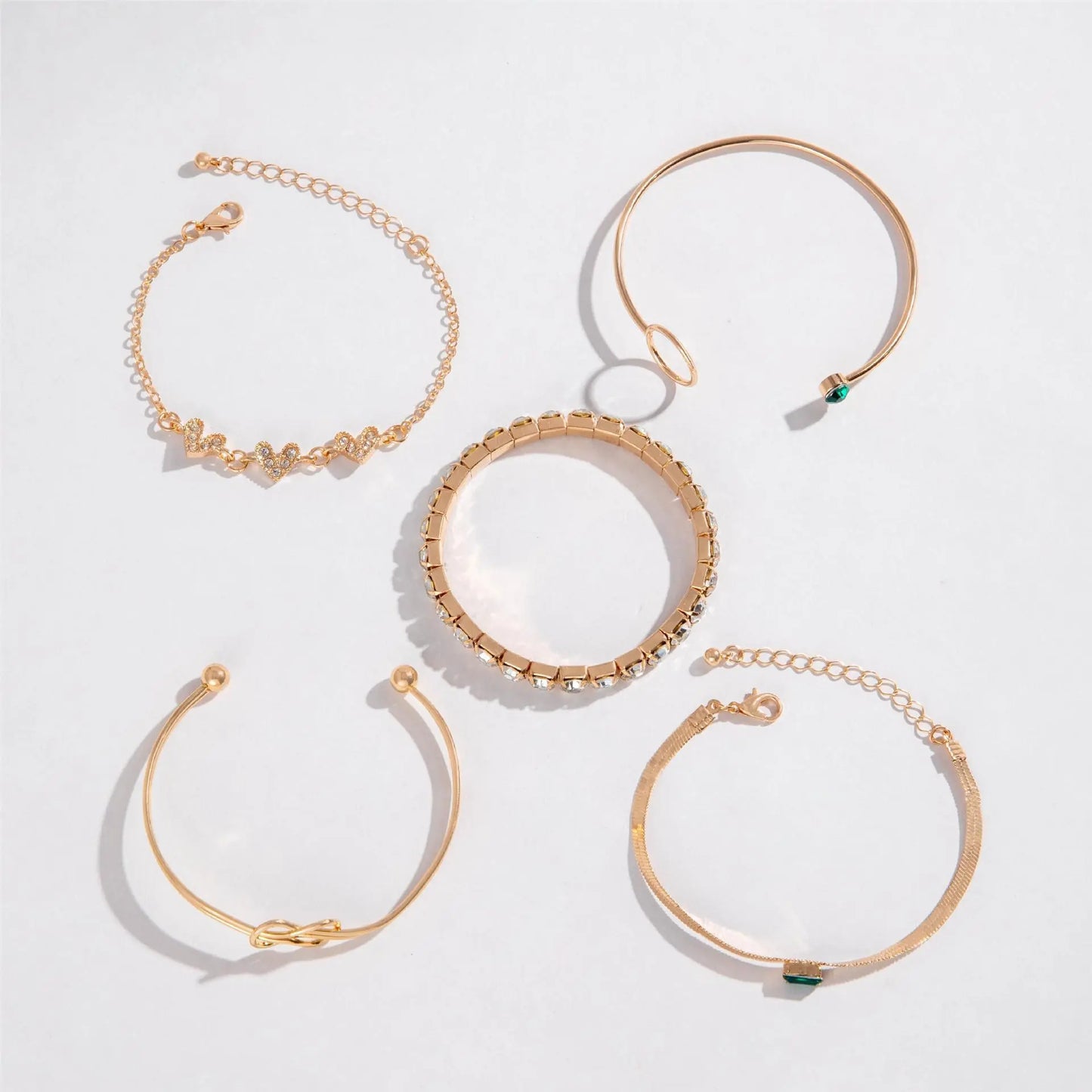 Fashion Special Diamond Jade Bracelet Suit