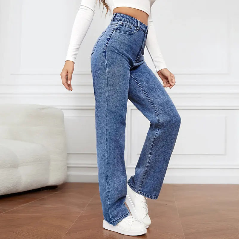 High Waist Straight Jeans