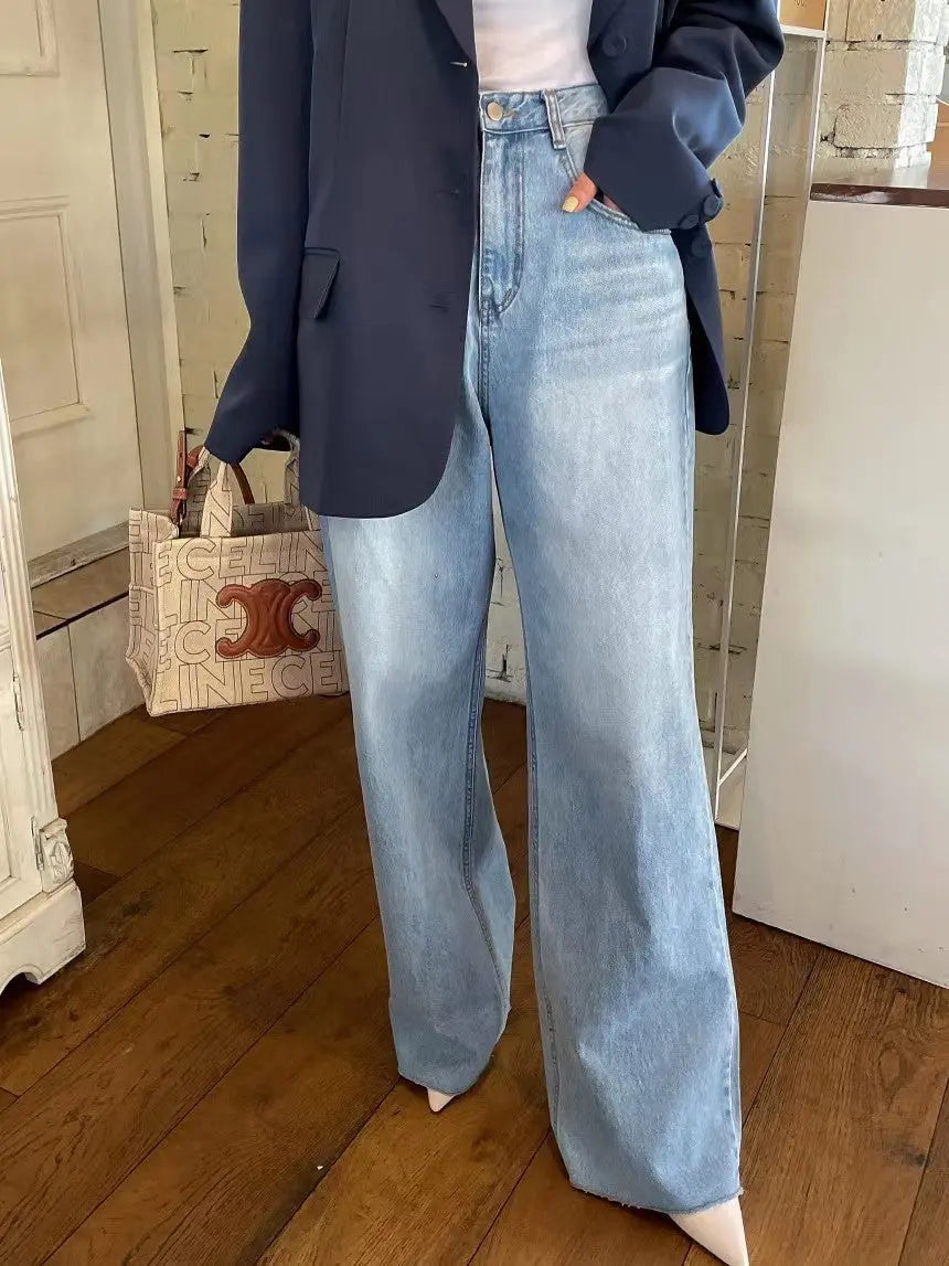 Versatile Heart Printing Wide-leg Jeans