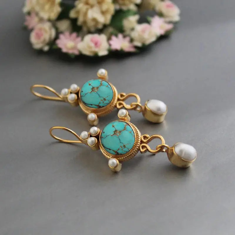 Alloy Pearl Ornament Eardrops