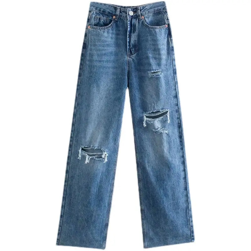 Slim Wide Leg Straight Jeans