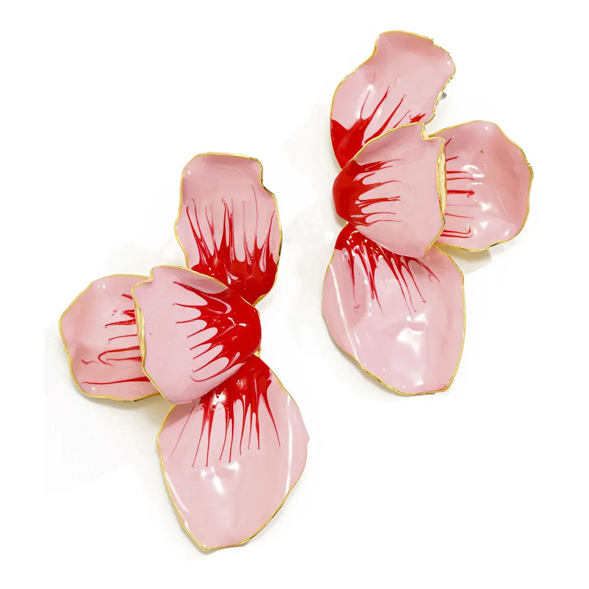 Gradient Petals Dripping Oil Exaggerated Earrings