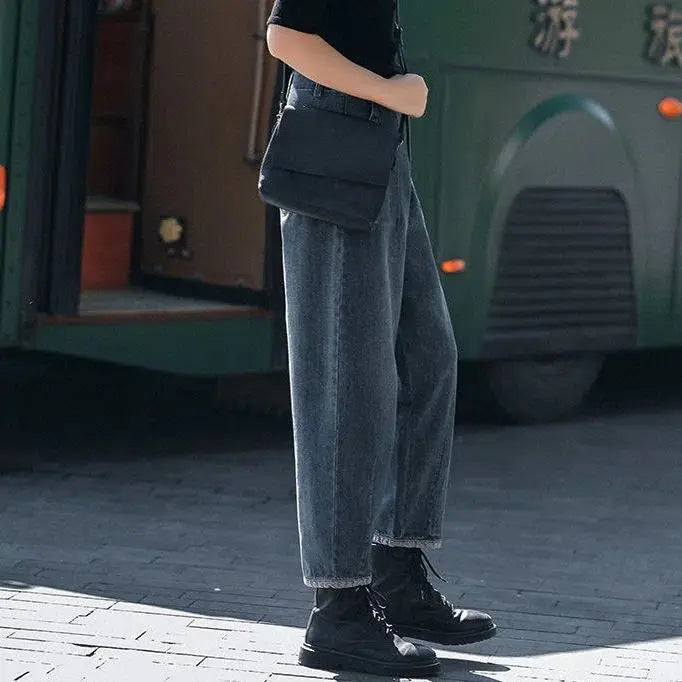 Fashionable High Waist Straight Jeans