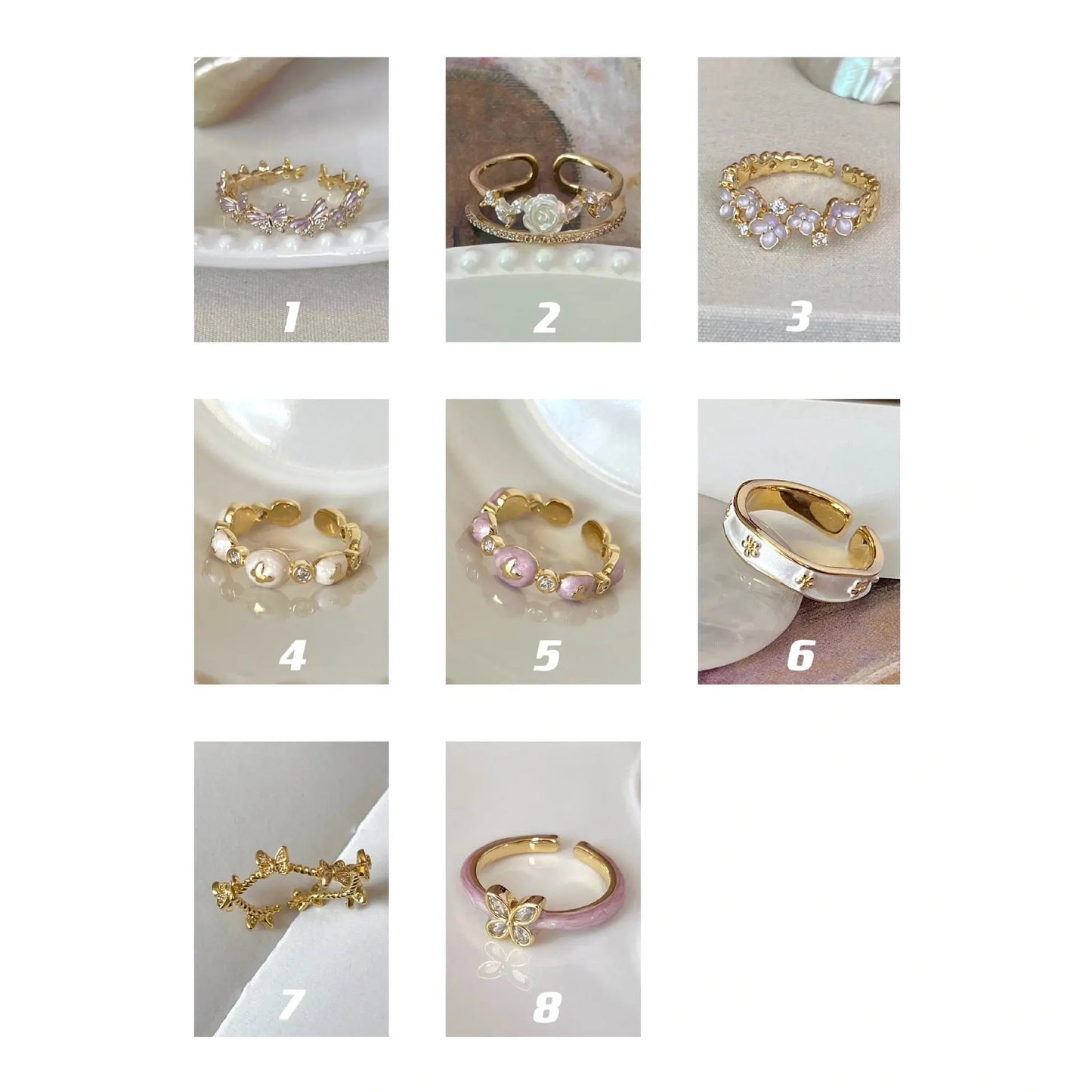 Niche Unique Korean Style Light Luxury High-grade Butterfly Ring