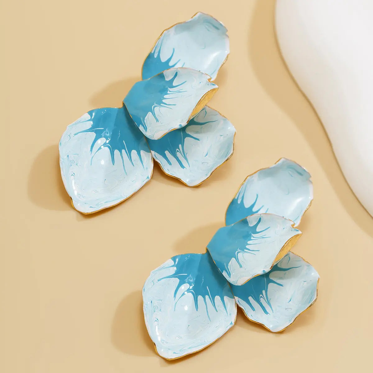 Gradient Petals Dripping Oil Exaggerated Earrings