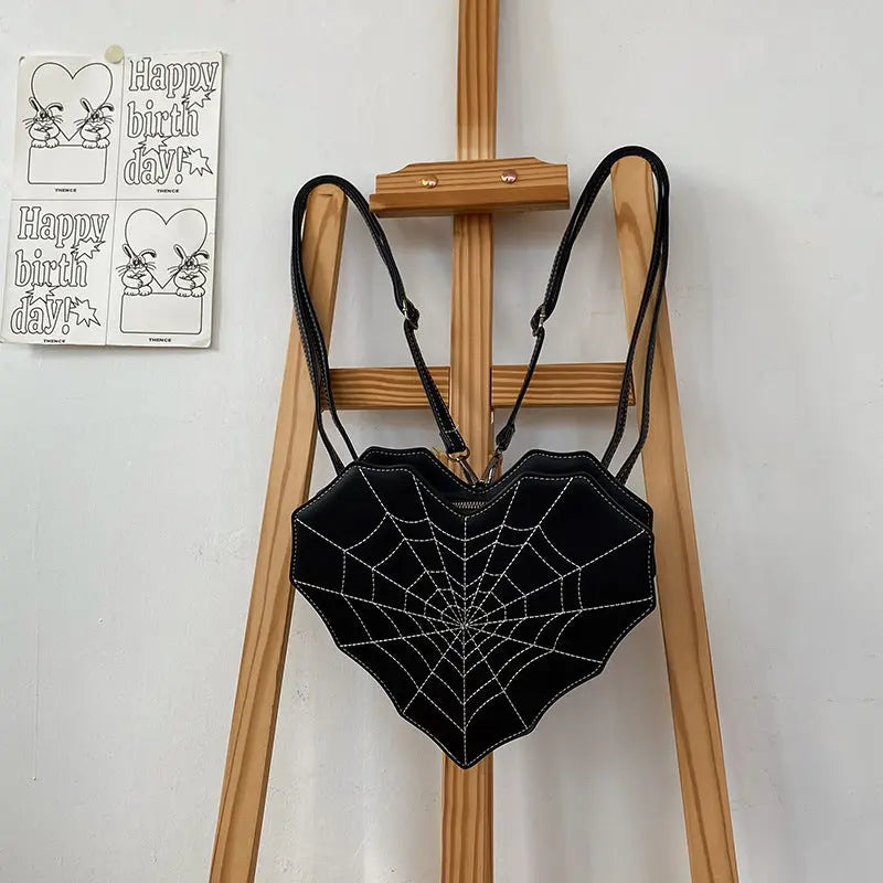 Sweet Girl Cool Hot Wind Love Bat Messenger Bag Personality Spider Web