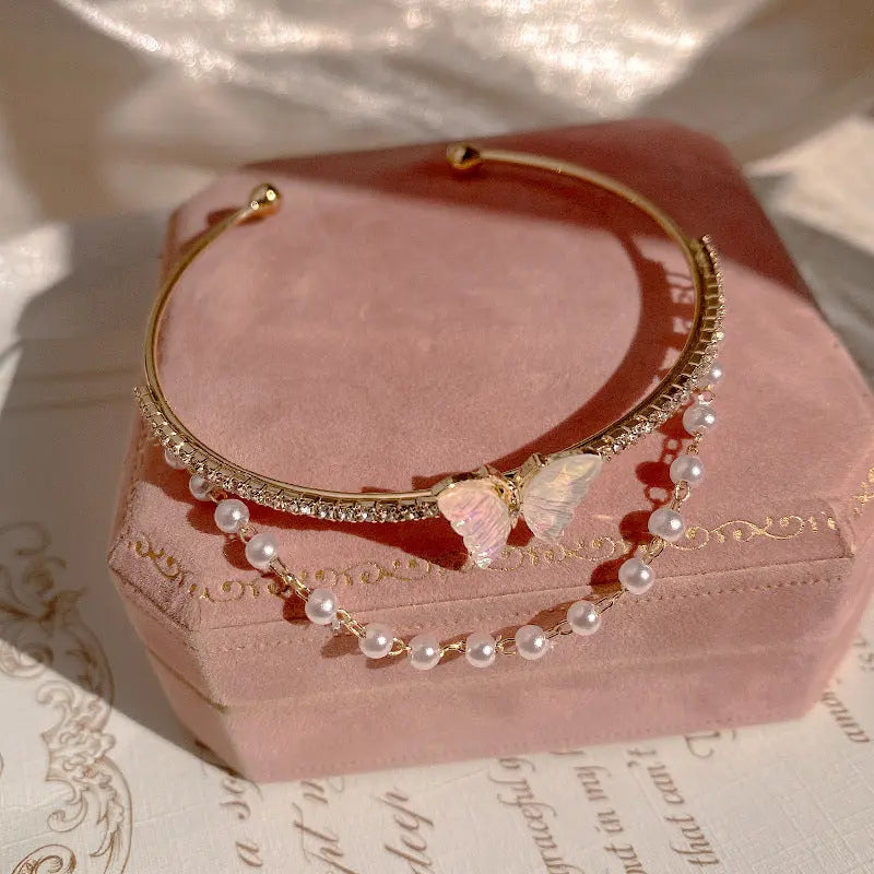 Gentle Sweet Butterfly Bracelet Pearl