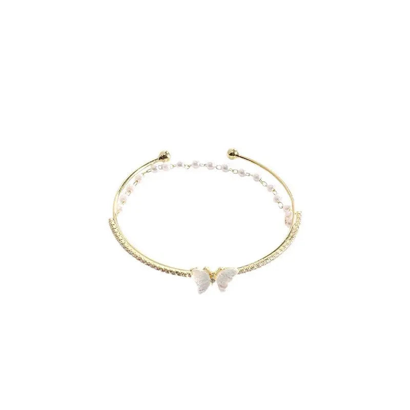 Gentle Sweet Butterfly Bracelet Pearl