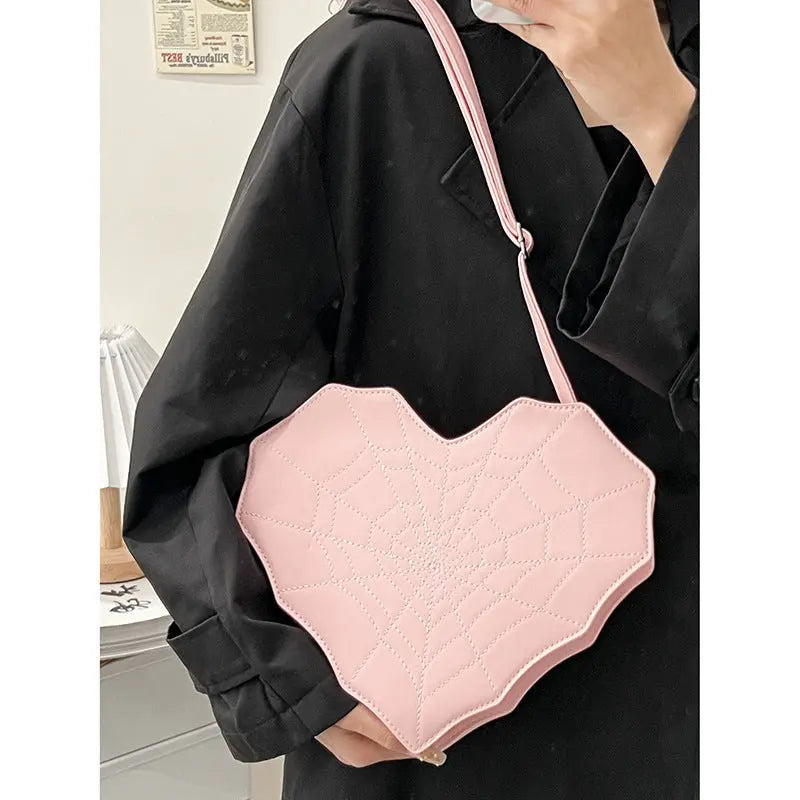 Sweet Girl Cool Hot Wind Love Bat Messenger Bag Personality Spider Web