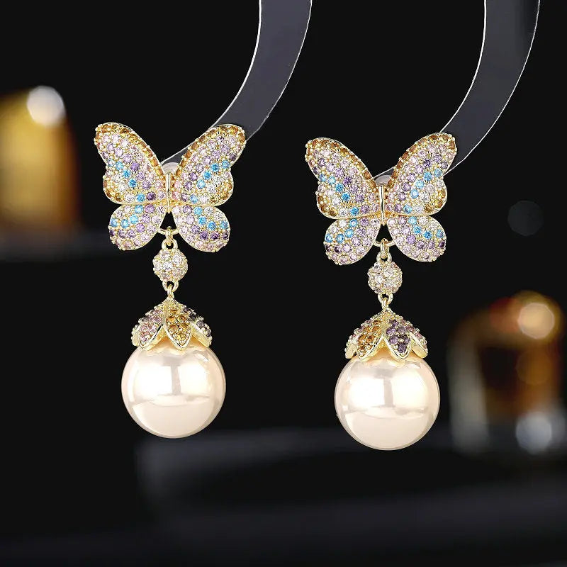 French Vintage Court Style Heavy Industry Exaggerated Earrings Elegant Graceful