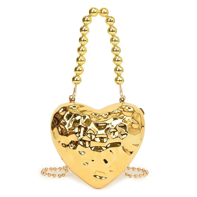 Metal Silver Mini Love Crossbody Bag