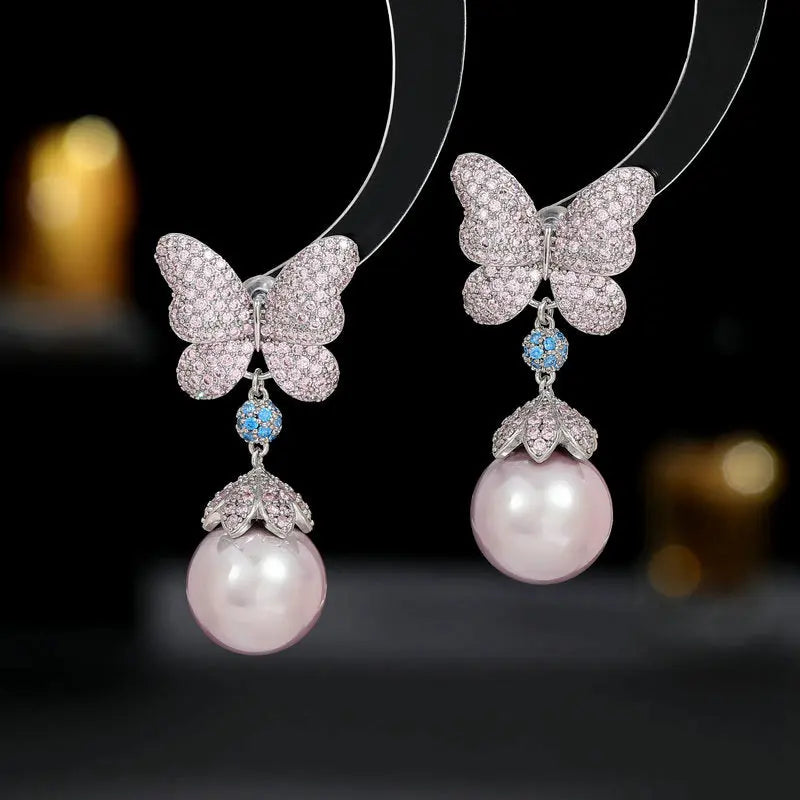 French Vintage Court Style Heavy Industry Exaggerated Earrings Elegant Graceful