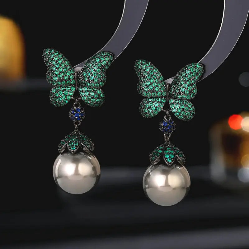 French Vintage Court Style Heavy Industry Exaggerated Earrings Elegant Graceful