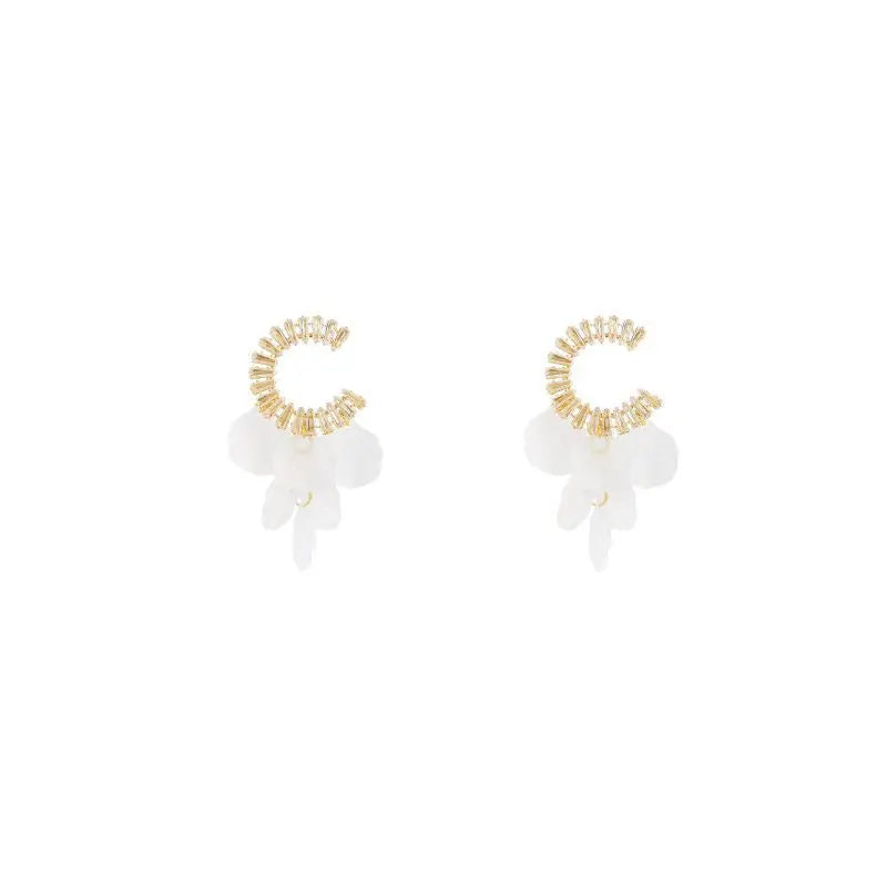 C- Ring Shell Tassel Delicate Earrings Women