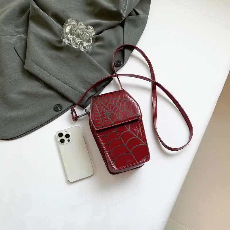 Personalized Niche Design Spider Printed Shoulder Bag Western Style Messenger Bag
