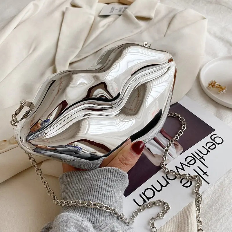 Women's Glossy Chain Shoulder Messenger Bag
