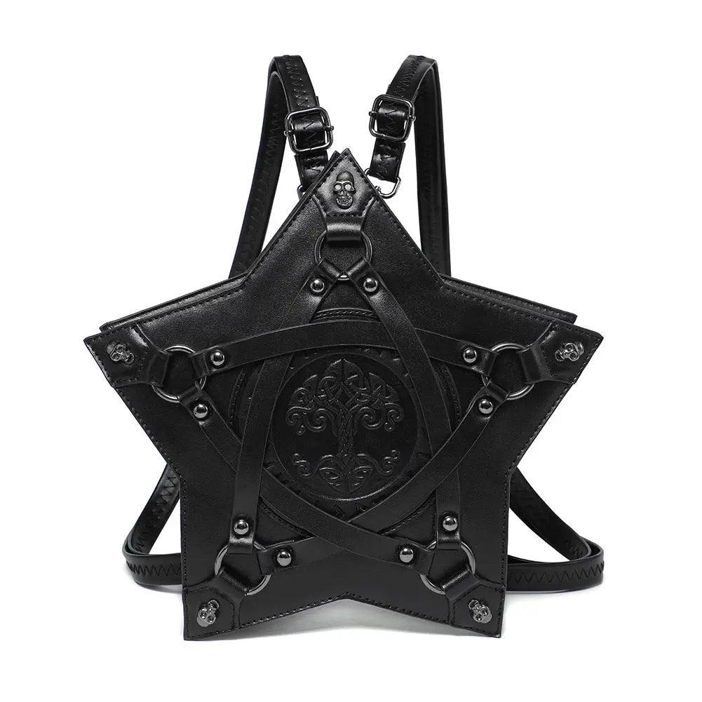 Gothic Embossed Women's Shoulder Crossbody Backpack