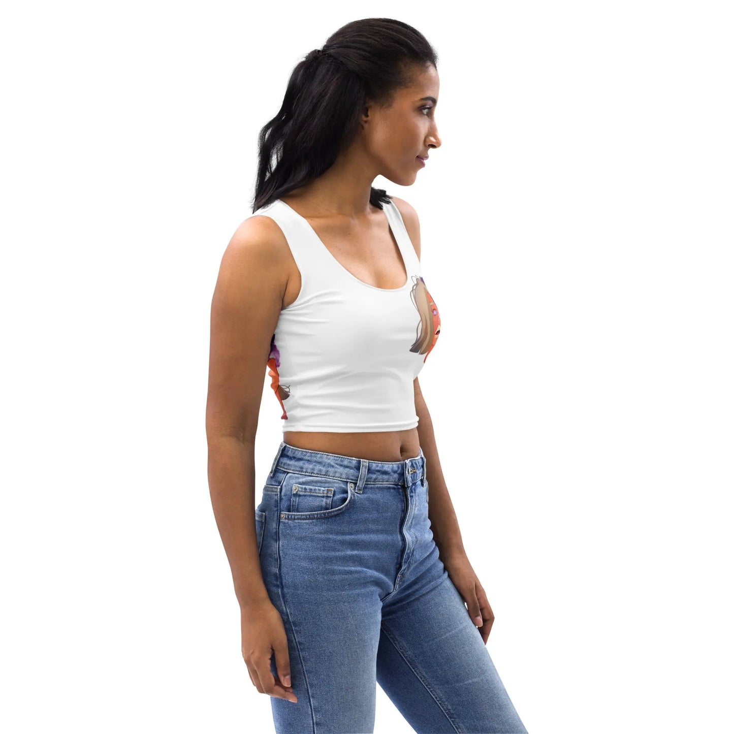 Overthinker - figurbetontes Crop Top - T-Shirts, Tank-Tops, Shirts mit 3/4-Ärmeln, Langarmshirts, Poloshirts, Crop-Tops #