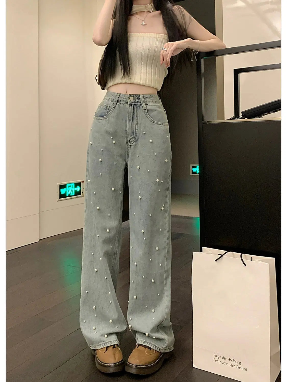 Pearl Wide Jeans