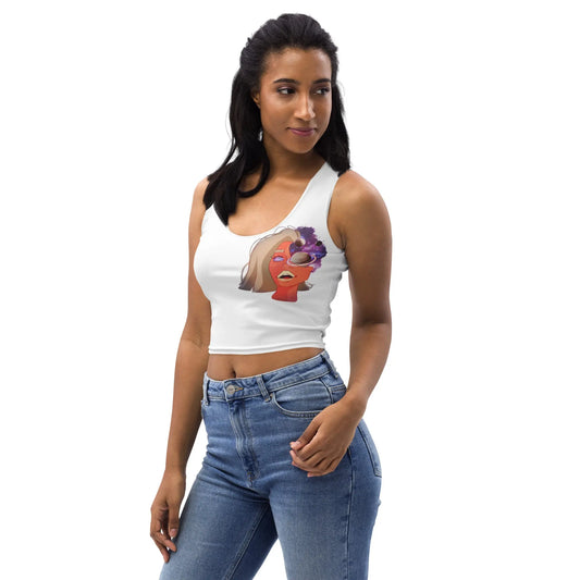 Overthinker - figurbetontes Crop Top - T-Shirts, Tank-Tops, Shirts mit 3/4-Ärmeln, Langarmshirts, Poloshirts, Crop-Tops #