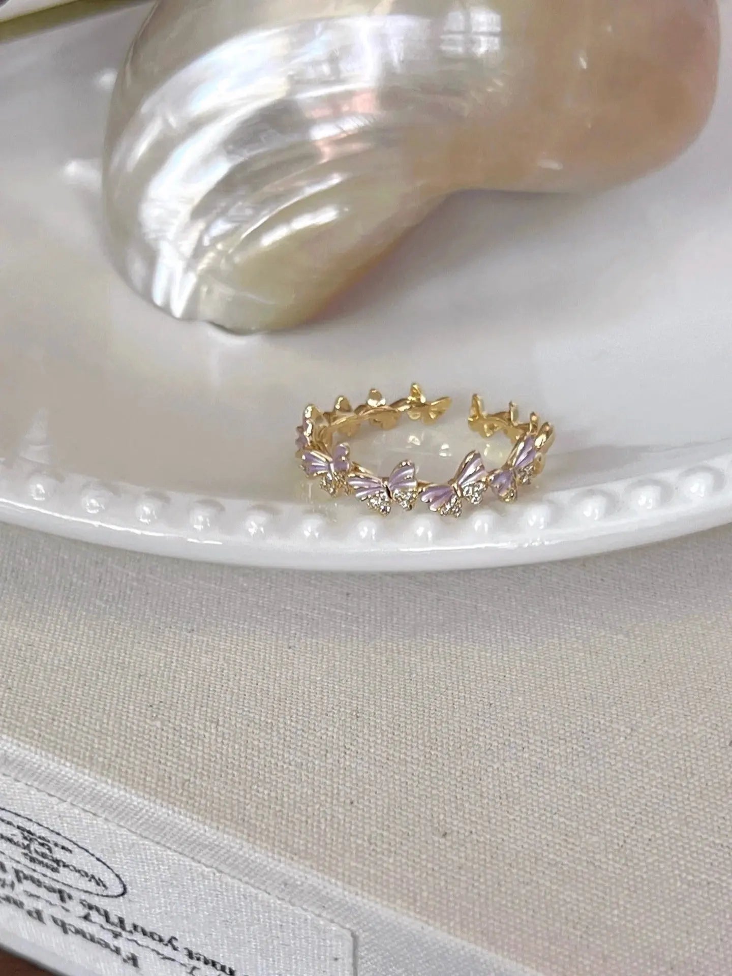Niche Unique Korean Style Light Luxury High-grade Butterfly Ring