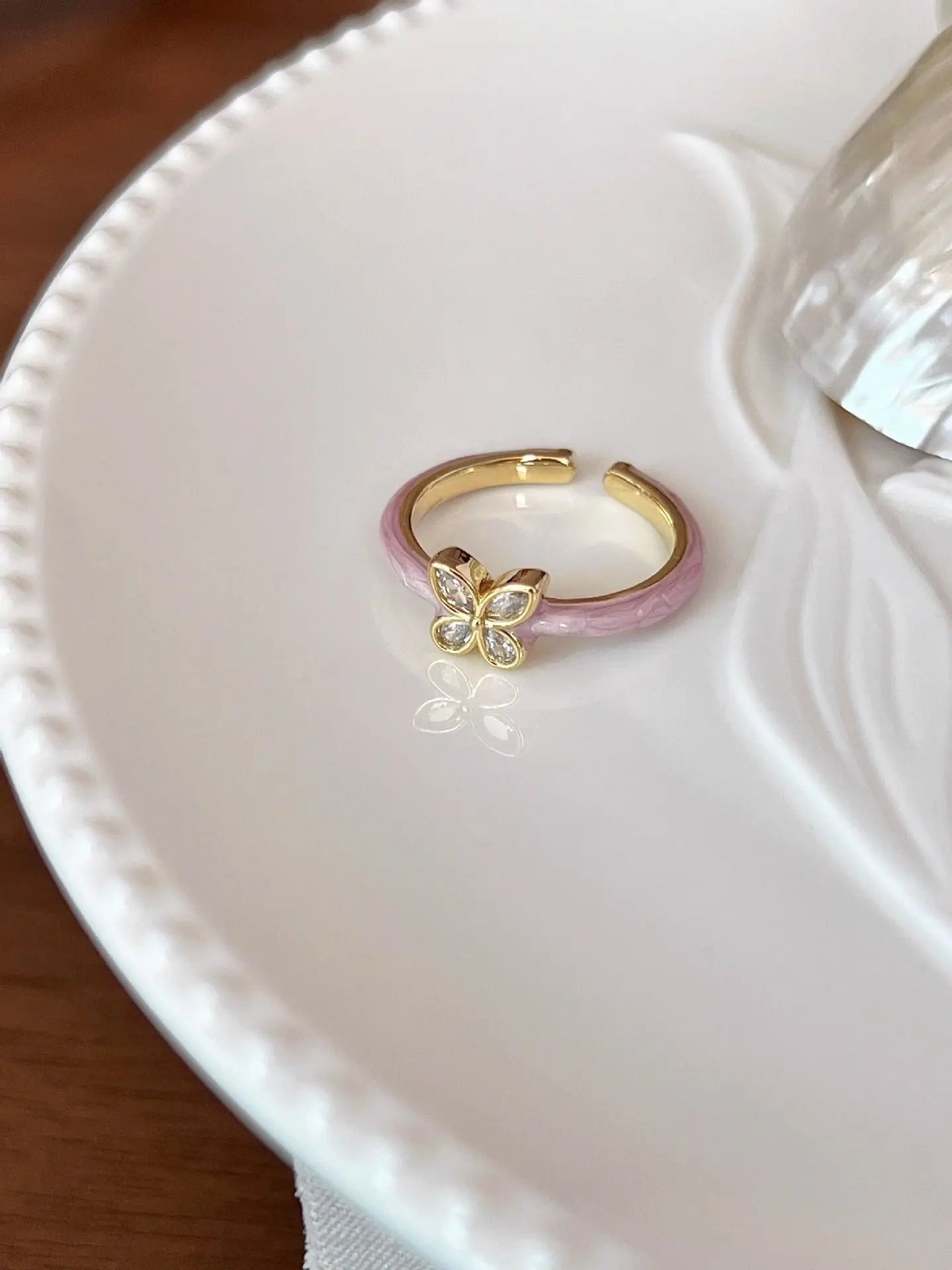 Niche Unique Korean Style Light Luxury High-grade Butterfly Ring