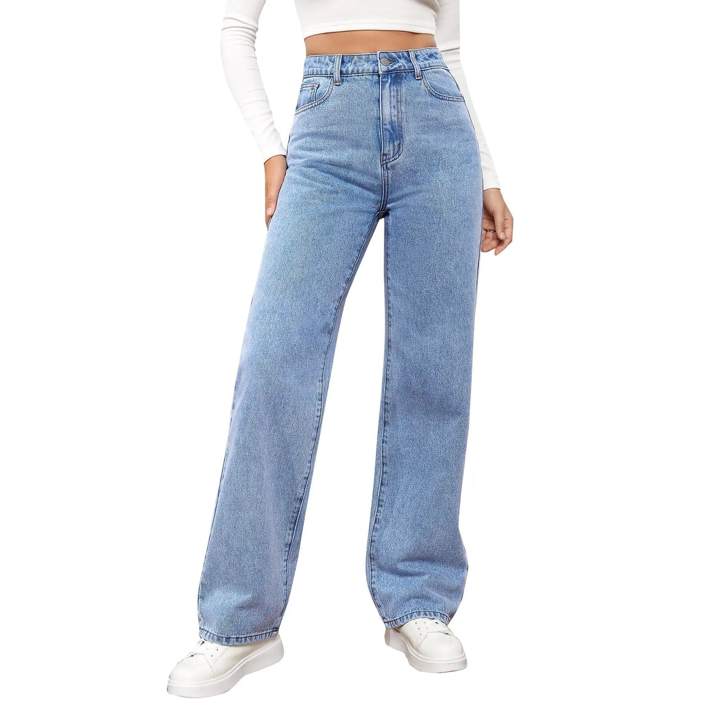 High Waist Straight Jeans