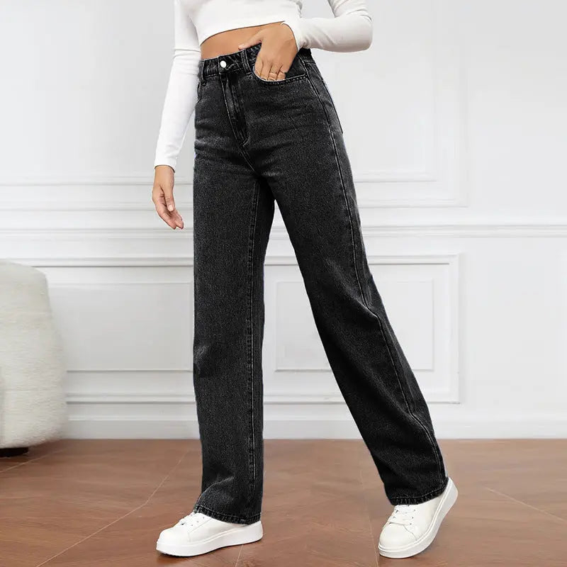 High Waist Straight Jeans