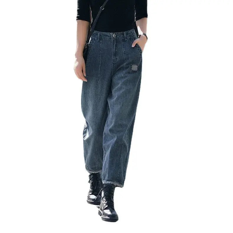 Fashionable High Waist Straight Jeans
