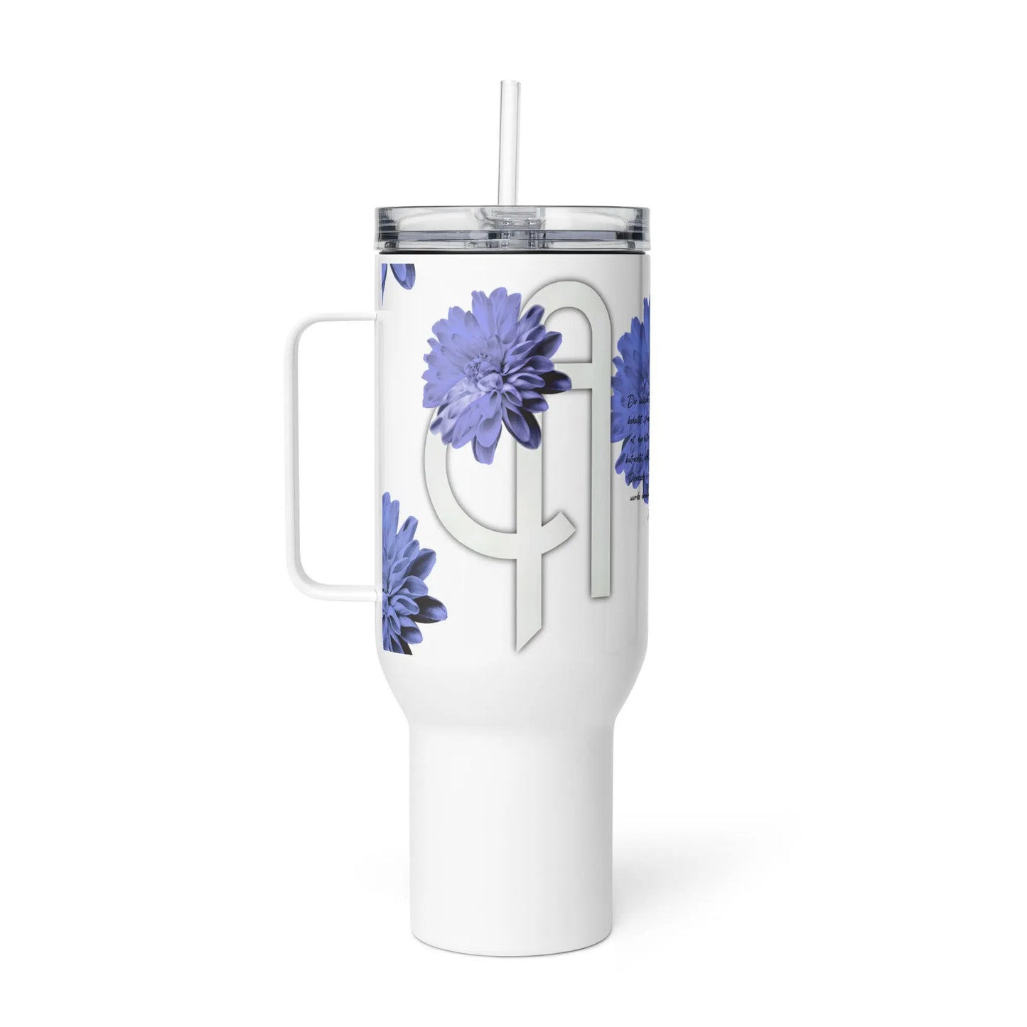 Blue Flower Letter - MCS Drinkware Version - Marvelous Miss McCray