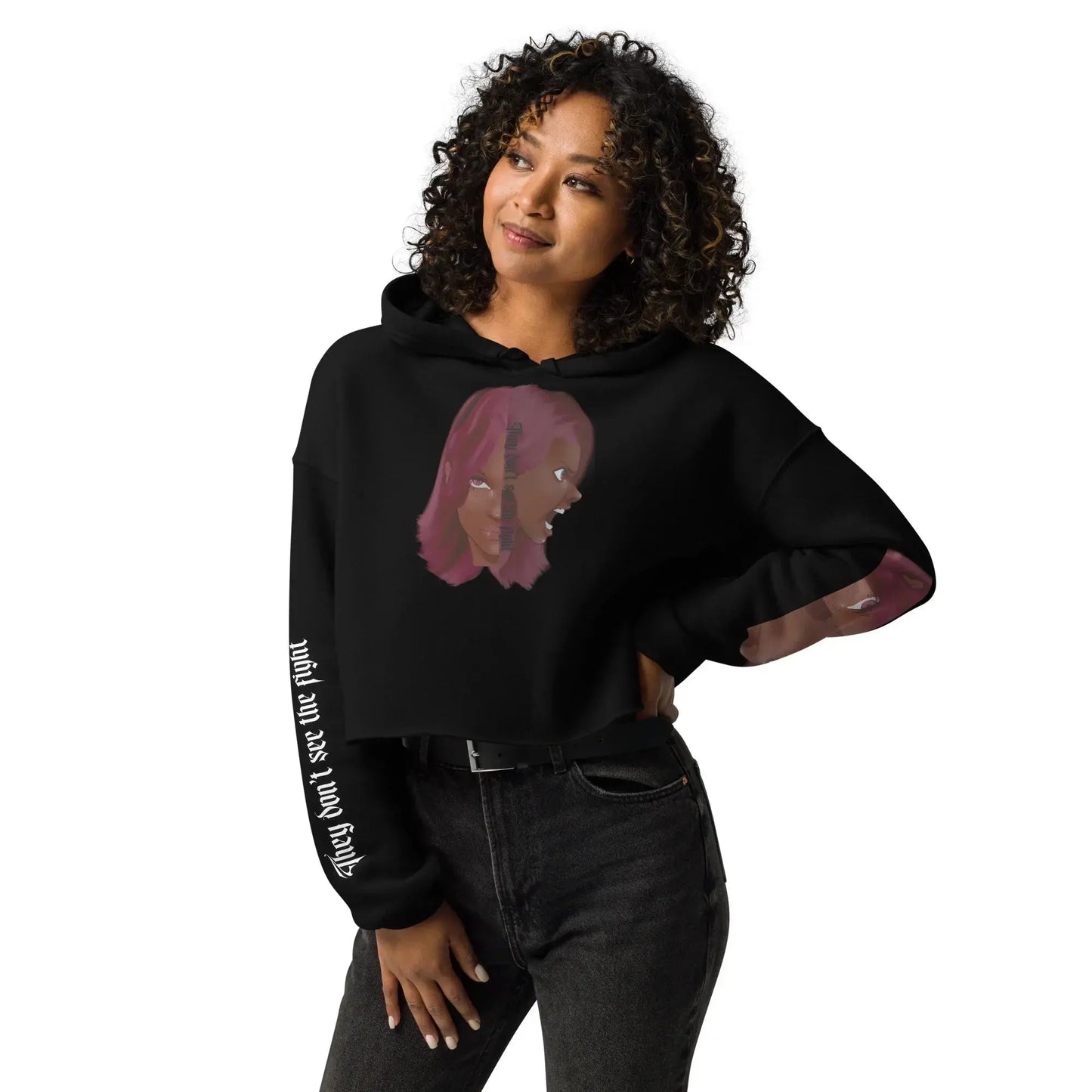 Invisible Fight - Crop-Hoodie - Marvelous Miss McCray