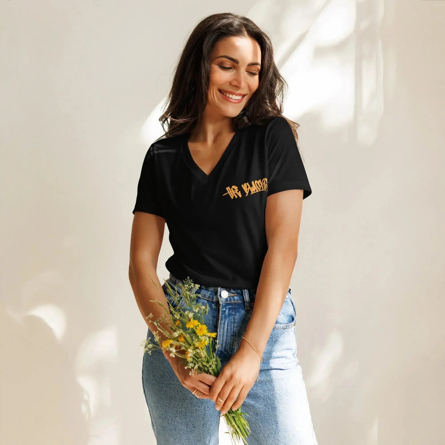 The Blackie - Lockeres Shirt (V-Ausschnitt) - Marvelous Miss McCray
