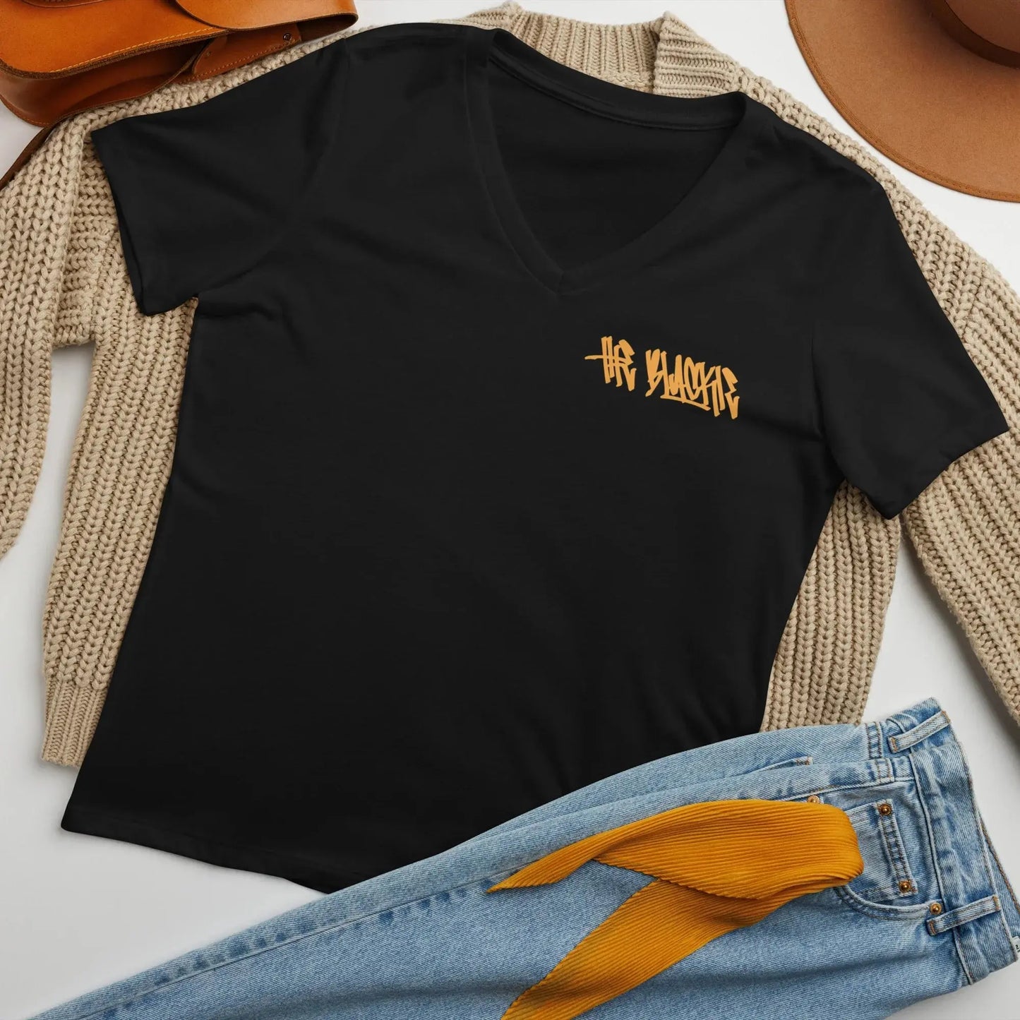 The Blackie - Lockeres Shirt (V-Ausschnitt) - Marvelous Miss McCray