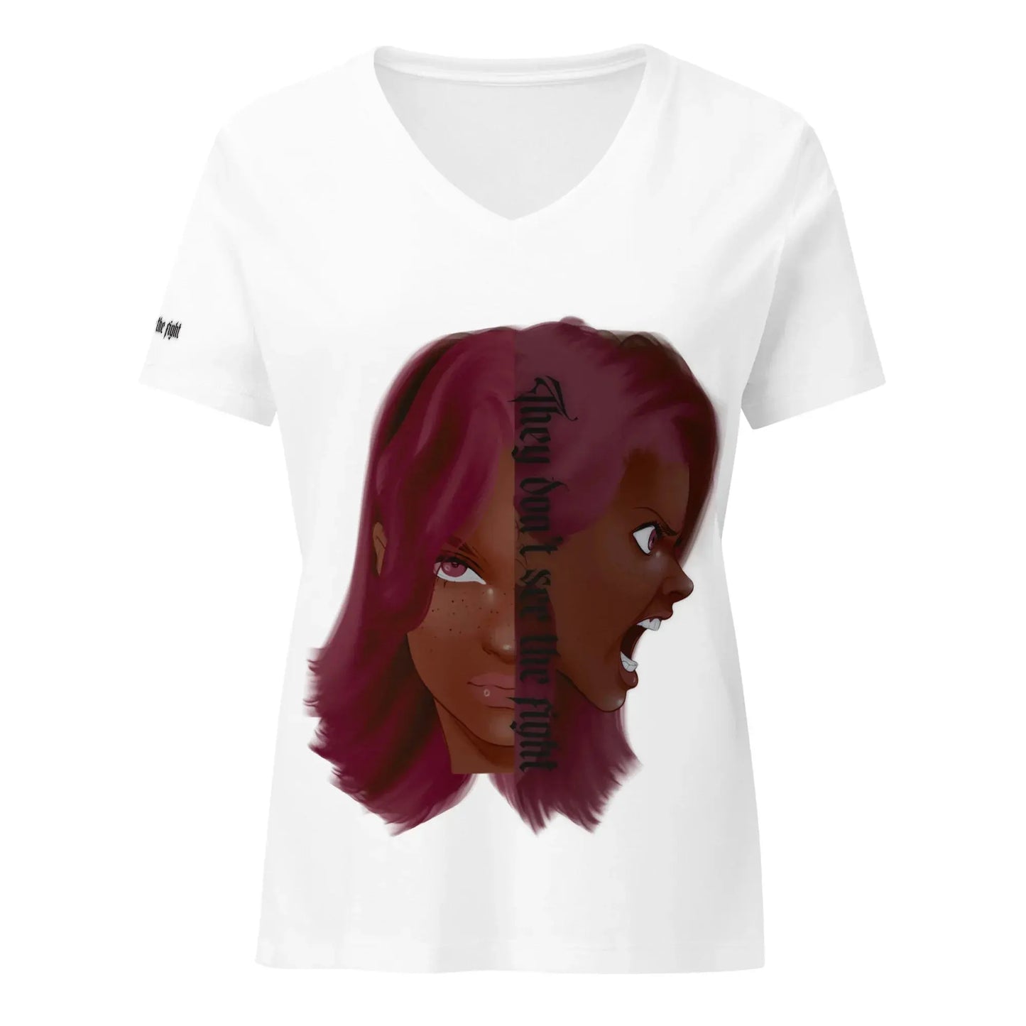 Invisible Fight - Lockeres Shirt (V-Ausschnitt) - Marvelous Miss McCray