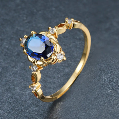 Drop-shaped Inlaid Zircon Alloy Ring -   0