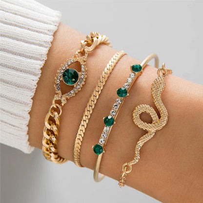 Fashion Special Diamond Jade Bracelet Suit -   0