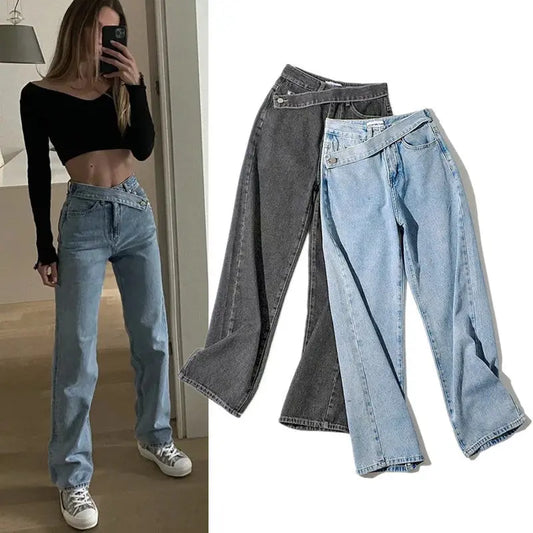 Wide-Legged Straight Jeans