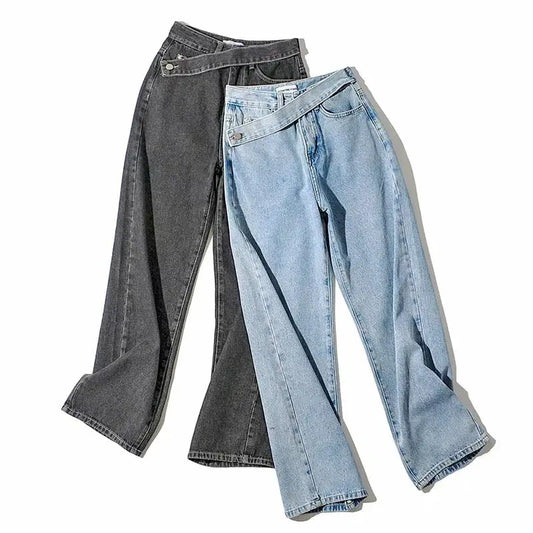 Wide-Legged Straight Jeans