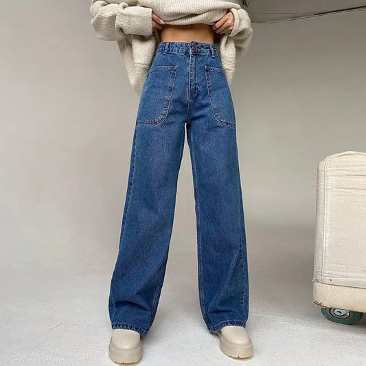 Casual Patch Pocket Jeans