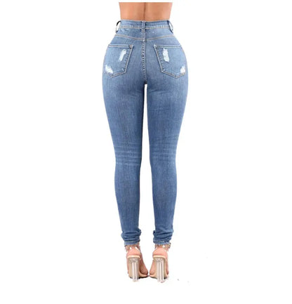 High Waist Ripped Jeans - Marvelous Miss McCray