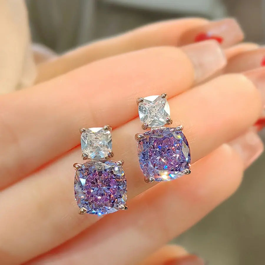 High Carbon Diamond Ice Flower Cut All-match Necklace