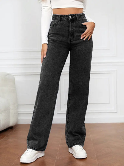 High Waist Straight Jeans - Marvelous Miss McCray