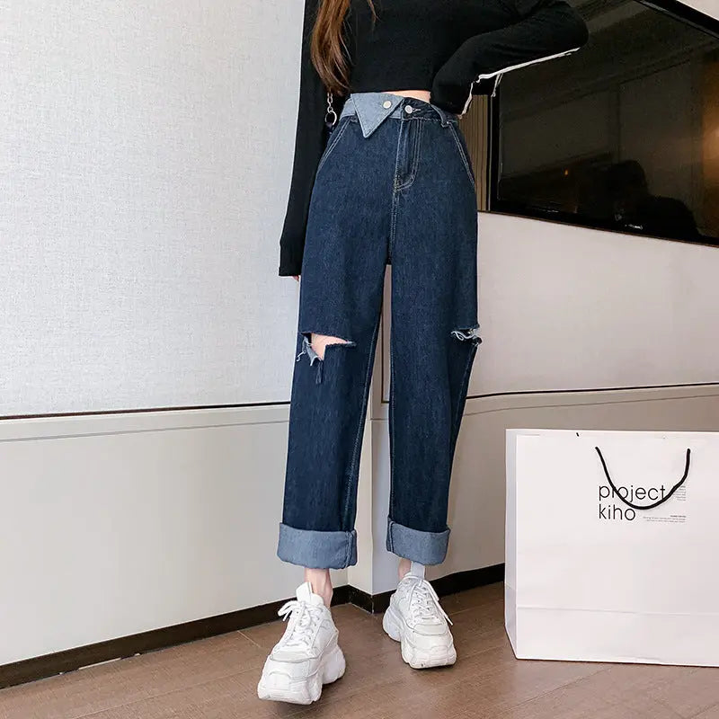 Tube Hole Mop Pants -   Jeans #