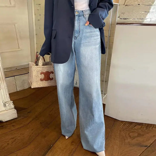 Versatile Heart Printing Wide-leg Jeans