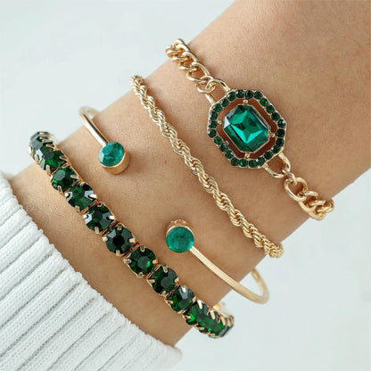Fashion Special Diamond Jade Bracelet Suit -   0