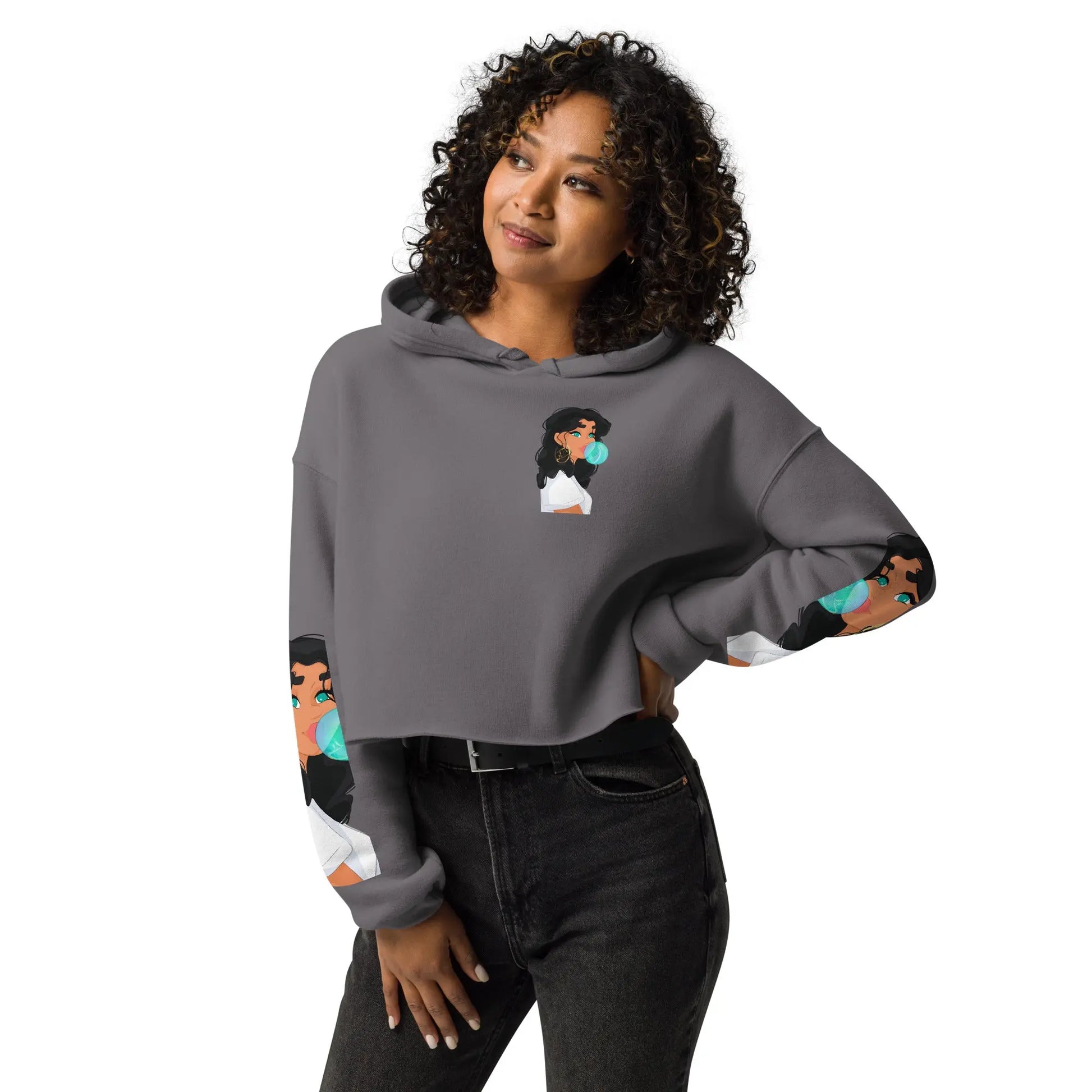 Bubble Gum - Crop-Hoodie -   Hoodies, Pullover, Jacken, Sweatpants, Jogginghosen, Hosen #
